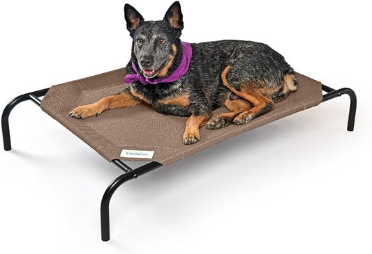 Coolaroo The Original Cooling Elevated Dog Bed, Indoor and Outdoor, Medium, Nutmeg