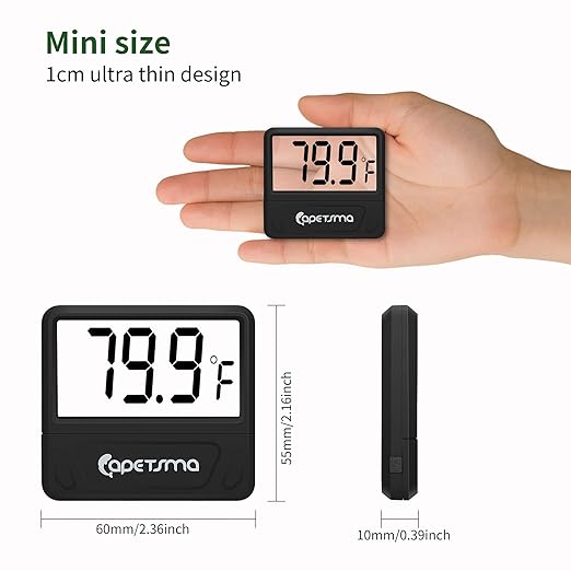 capetsma Aquarium Thermometer Digital Fish Tank Thermometer Accurate Reptile Thermometer Temperature Gauge with Large LCD Screen