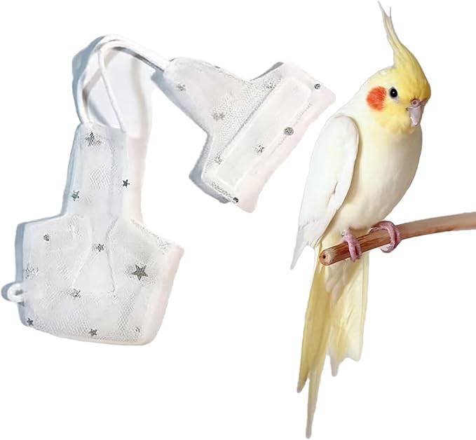 Bird Diaper,Bird Diaper Harness for Budgie Parakeet/Cockatoos,Washable Bird Flight Suit, Breathable Pet Diaper Pads