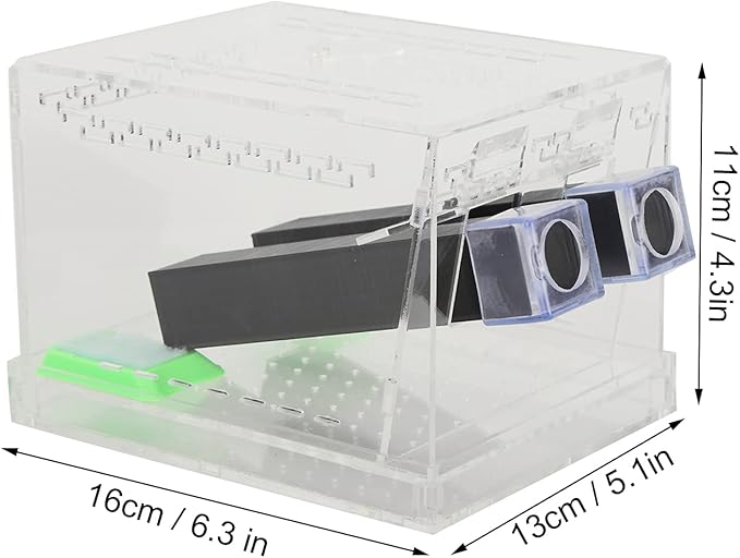 Cricket Keeper, Acrylic Feeding Cricket Keeper with Tubes Feces Layer, Easy to Clean Cricket Care Kit for Observation of Breeding(L)