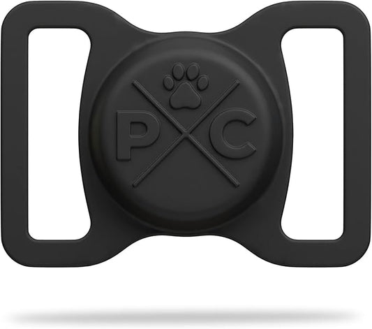 Pup Culture AirTag Dog Collar Holder, Extra-Durable, Lightweight, and Protective AirTag Case for Dog Collar - Track Your Pet Using an Apple AirTag - Dog Collar AirTag Holder- Black 0.5 Inch Collar