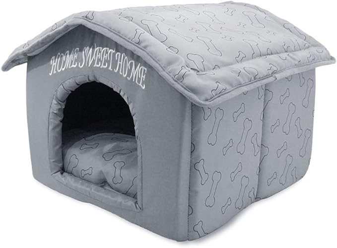 Best Pet Supplies Portable Indoor Pet House – Perfect for Cats & Small Dogs, Easy To Assemble – Silver