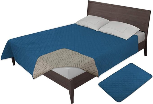 Easy-Going 100% Waterproof Dog Bed Cover, Non-Slip Pet Blanket for Furniture, Washable Couch Cover, Repleasement Sofa Cover (120X82 in,Peacock Blue)