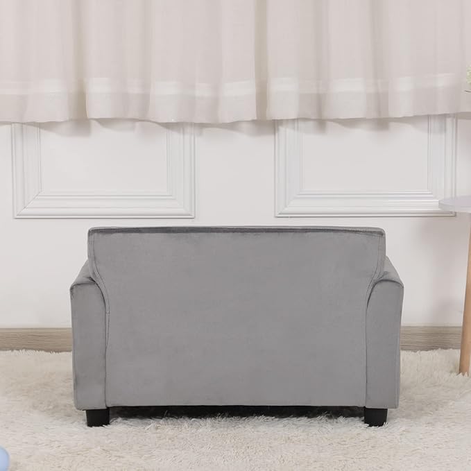 Dog Sofas and Chairs for Small Pet, Pet Sofa Bed with Wooden Frame and Velvet Fabric, Upholstered Dog Bed,Cat Sofa Chair for 45 Pounds Small Animal Using,Grey
