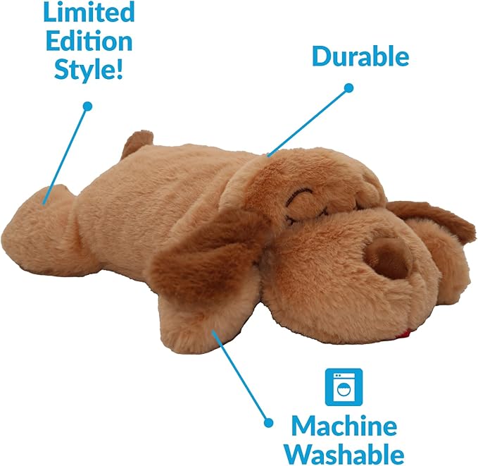 SmartPetLove Limited Edition - Original Snuggle Puppy Heartbeat Stuffed Toy for Dogs. Pet Anxiety Relief and Calming Aid, Comfort Toy for Behavioral Training in Sleeping Biscuit