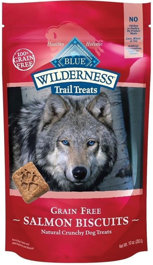 Blue Buffalo Wilderness Trail Treats Grain Free Salmon Biscuits Dog Treats 40 OZ Made in USA