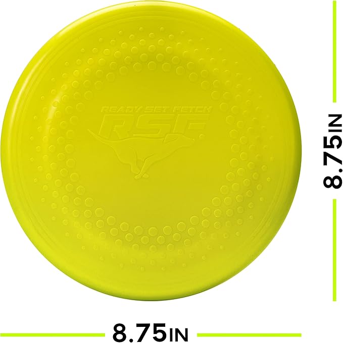 Franklin Pet Supply Dogs Flying Fetch Discs - 8.75" Inch Plastic Toy Discs for Fetch + Training - Discs for Small, Medium + Large Dogs - RSF Disc Launcher Compatible - 3 Pack, Yellow (90081Z)