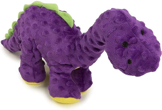 goDog Dinos Bruto Squeaky Plush Dog Toy, Chew Guard Technology - Purple, Large