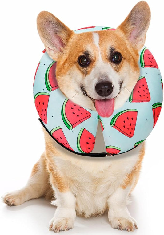 Dog Cone Collar for Small Medium Large Dogs for After Surgery, Pet Inflatable Neck Donut Collar Soft Protective Recovery Cone for Dogs and Cats - Alternative E Collar Does Not Block Vision - Cyan,S