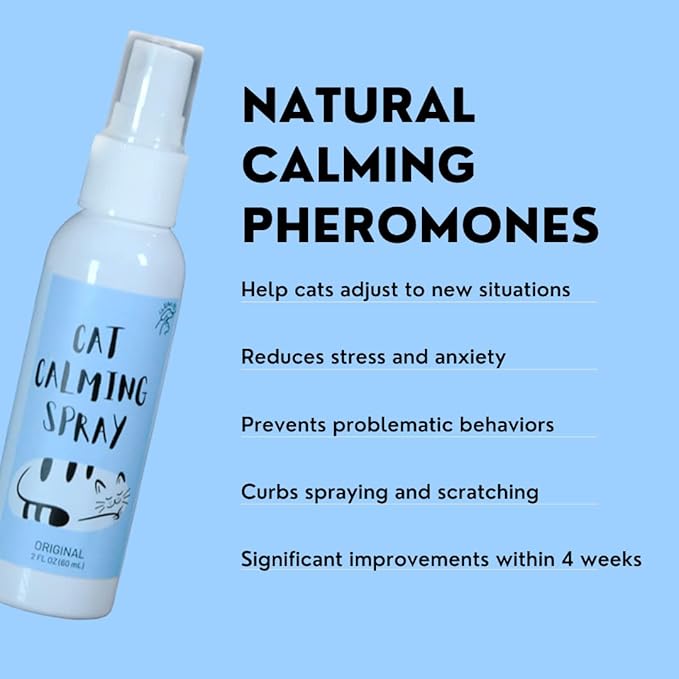 Cat Relaxant Pheromone Spray - for Cats & Kitties - Reduces Stress and Anxiety - Stops Spraying Scratching & Other Problematic Behaviors - Scented & Unscented (Original)