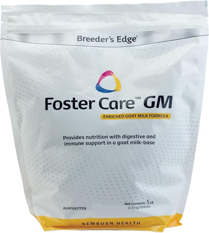 Breeder's Edge Foster Care GM - Goat Milk Based Powdered Milk Replacer - Puppies , Kittens , Cats & Dogs Formula - Easy Digestion - 5 lb