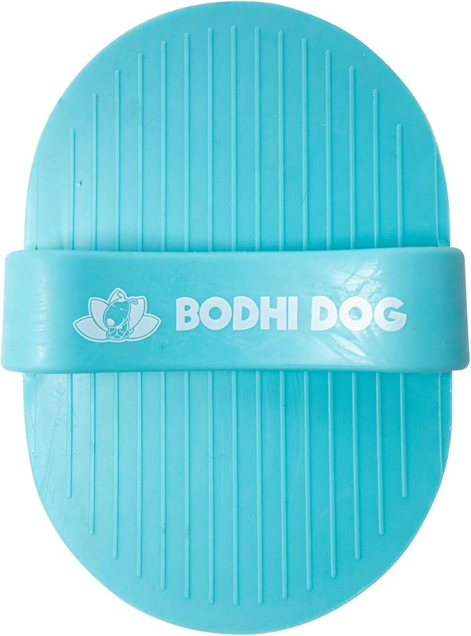 Bodhi Dog Shampoo Brush | Pet Shower & Bath Supplies for Cats & Dogs | Professional Quality Dog Grooming Bath Brush | Long & Short Hair Dog Scrubber (Waterless Shampoo+Brush Bundle, Aqua)