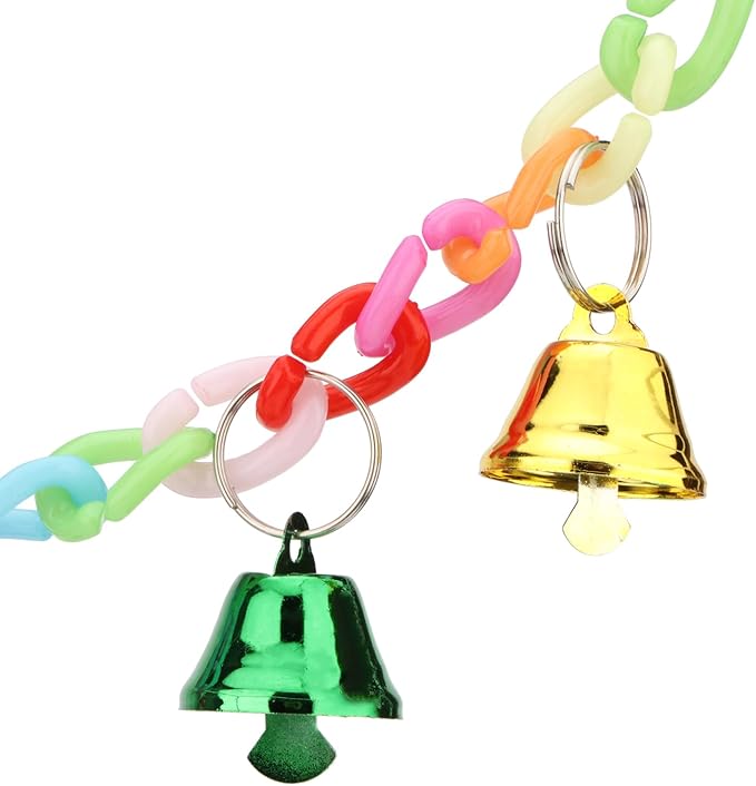 Hypeety Hamster Parrot Hanging Ladder Bridge Cage Swing Acrylic Chew Perch Metal Bell Birds Toy Accessories