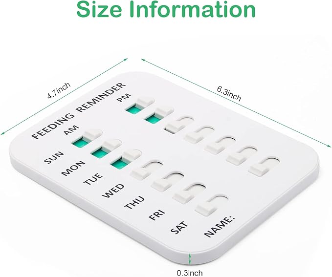 Coolrunner Pet Feeding Reminder for Dogs Cats, Magnetic or Double Sided Adhesive, Prevent Overfeeding