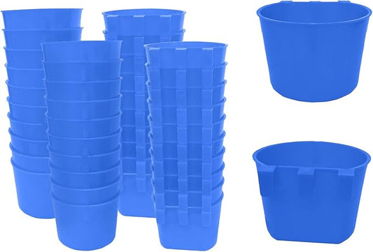 Pack of 40 Cage Cups Birds Feeders Seed Bowl Chicken Feeding Watering Dish Rabbit Water Food Hanging Wire Cages Box 8 oz Coop Cups for Pet Parrot Parakeet Game Fowl Poultry Pigeon