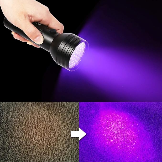 Tbest UV Flashlight Black Light, 51 LED Ultraviolet Blacklight Detector for Dog Urine, Pet Stains and Bed Bug