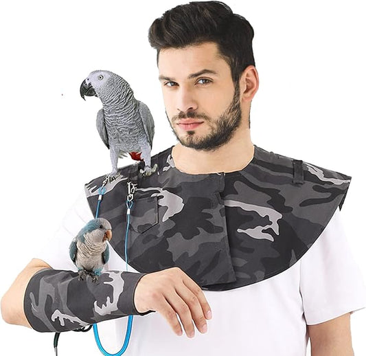 Bonaweite Pet Bird Shoulder Poop Protector, Anti-Bite Shoulder Pad Diaper Shawl for Parrot, Protective Anti-Scratch Arm Guard for Macaw African Budgies Parakeet Agapornis Fischeri Cockatiel Lovebird