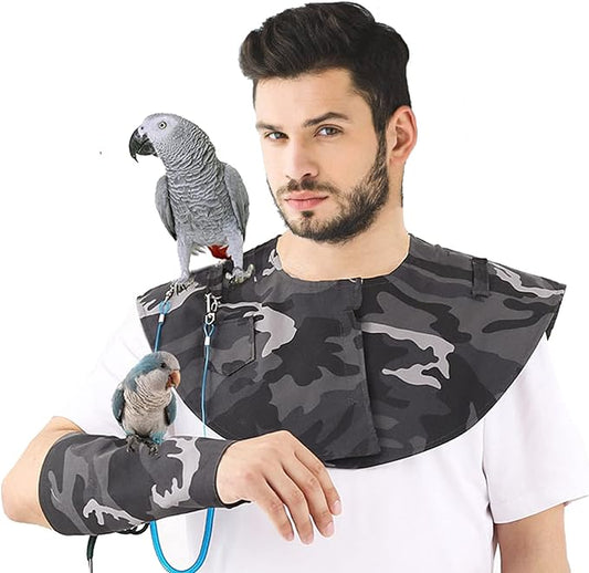 Bonaweite Pet Bird Shoulder Poop Protector, Anti-Bite Shoulder Pad Diaper Shawl for Parrot, Protective Anti-Scratch Arm Guard for Macaw African Budgies Parakeet Agapornis Fischeri Cockatiel Lovebird