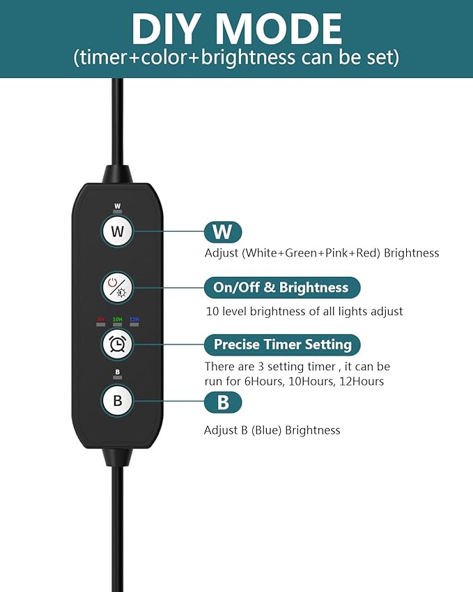 Led Aquarium Light for Plants-Full Spectrum Fish Tank Light with Timer Auto On/Off, 18-24 Inch, Adjustable Brightness, White Blue Red Green Pink LEDs with Extendable Brackets for Freshwater