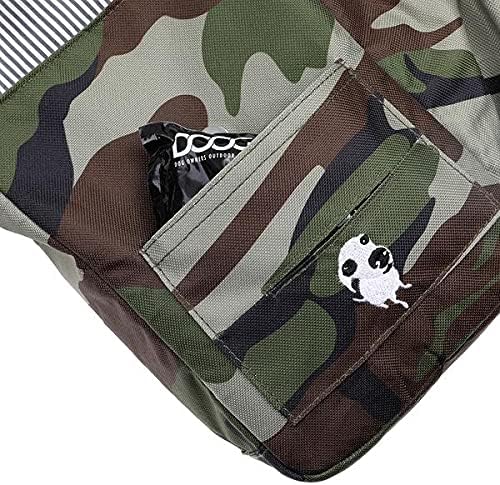 DOOG | Walkie Bag | Adjustable Shoulder Bag with Poo Bag Compartment and Water Bottle Compartment | Camo