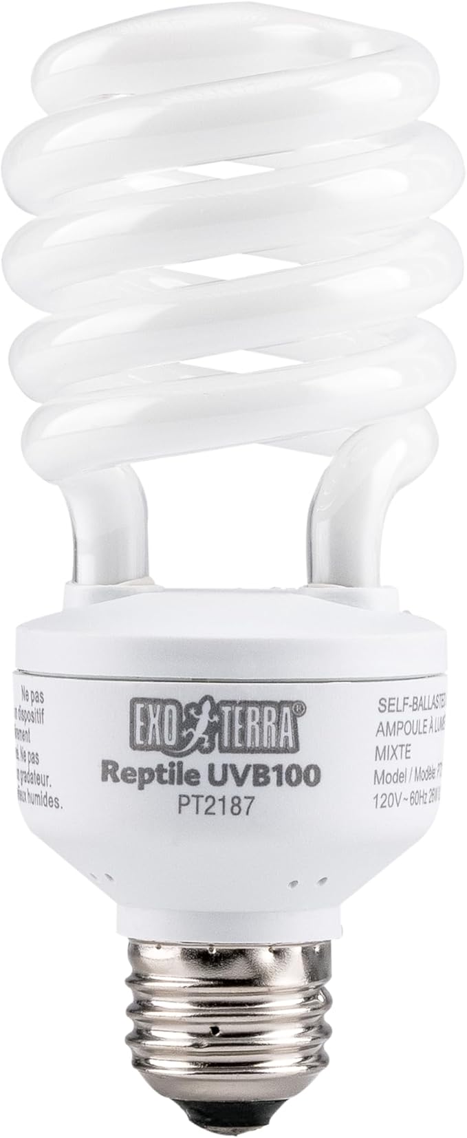 Exo Terra Repti Glo 5.0 Tropical Terrarium Lamp, Compact Fluorescent Reptile Bulb, 26 Watts, PT2187, White