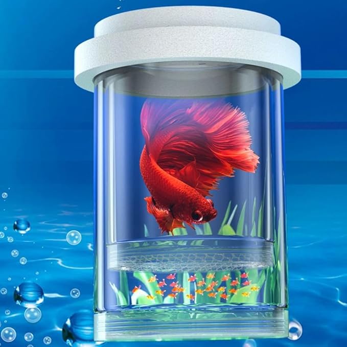 Aquarium Fish Tank Hatchery Incubator Breeding Box, Fish Spawning Room Breeding Box with Layering Breeding Tank Baby Fishes Shrimp Clown Fish 5.1 * 3.9 * 3.9 inch