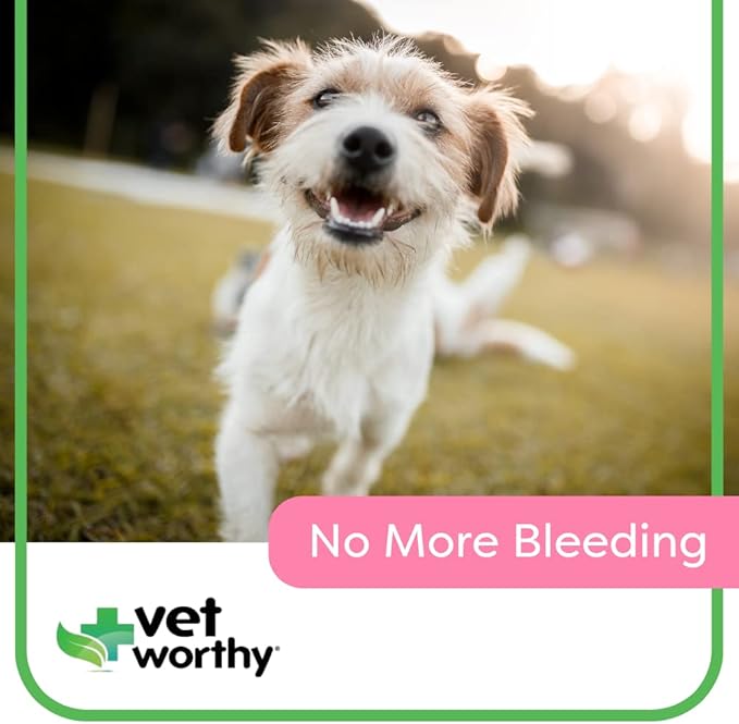 Vet Worthy Styptic Powder for Dogs - Wound Care Formula to Stop Bleeding from Minor Cuts, Nail Clipping, Declawing - Blood Stopper Powder with Ferric Subsulfate - 0.5oz