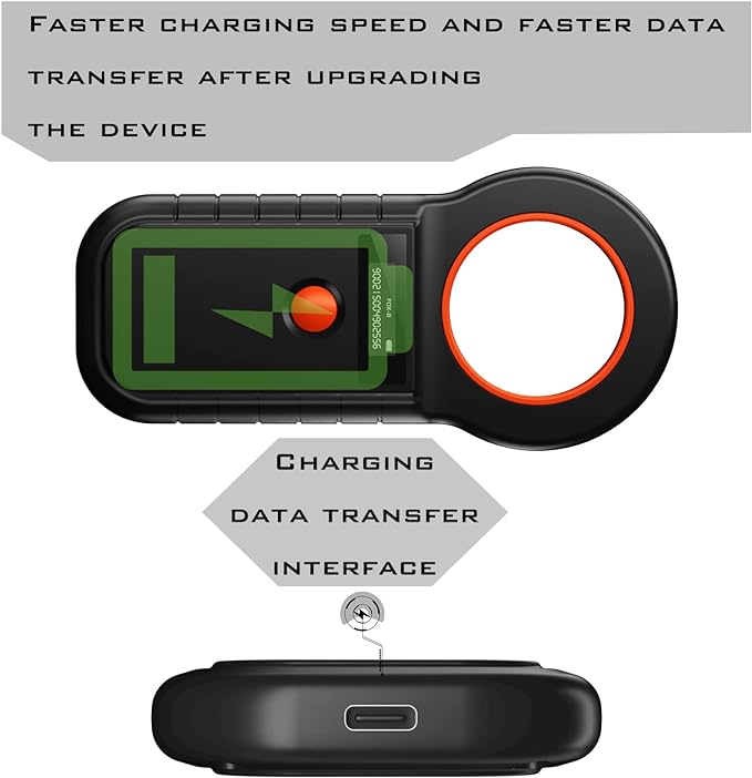 Smoostart Microchip Scanner, ISO11784/85/FDX-B/EMID 128 Records Data Storage Upload to PC Microchip Scanner Reader for Dog/Pet/Cat/Pig/Animal