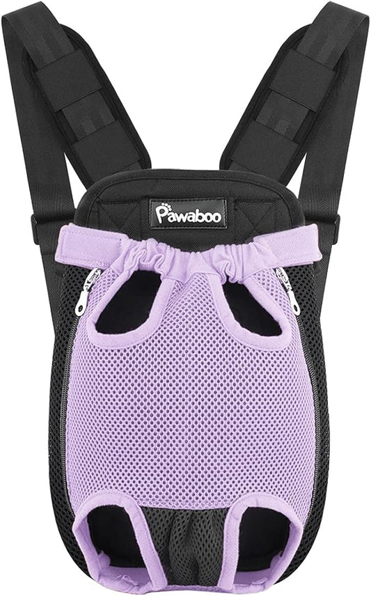 Pawaboo Pet Carrier Backpack, Adjustable Pet Front Cat Dog Carrier Backpack Travel Bag, Legs Out, Easy-Fit for Traveling Hiking Camping for Small Medium Dogs Cats Puppies, Extra Large, Purple