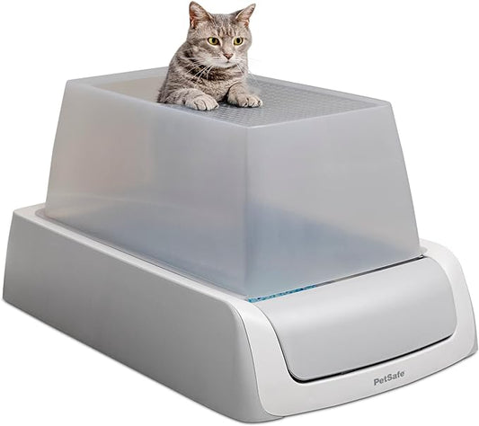 PetSafe ScoopFree Crystal Pro Front-Entry Self-Cleaning Cat Litter Box - Never Scoop Litter Again - Hands-Free Cleanup with Disposable Crystal Tray - Less Tracking, Better Odor Control