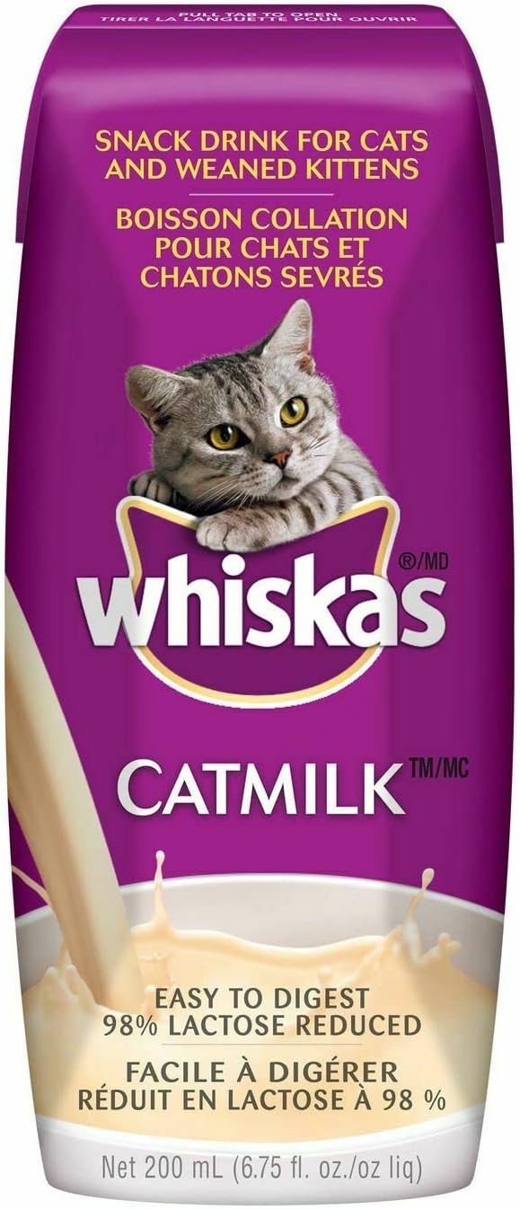 Bundle Pack (6) Whiskas Catmilk Drink for Cats and Kittens (6.75 fl oz) with AuroraPet Wipes