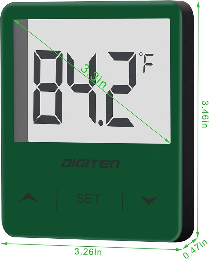 DIGITEN Aquarium Thermometer Digital Fish Tank Thermometer with Large LCD Display Stick On Water Terrarium Temperature Sensor Gauge for Reptiles Turtle Amphibians