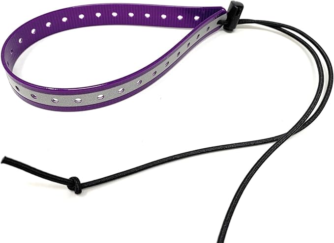 Replacement GPS eCollar with Adjustable Bungee, Multi-Hole Design, and Secure Toggle Closure for Small Dogs (Purple, Small Neck)