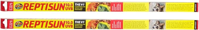 Zoo Med 2 Pack of T8 ReptiSun 10.0 UVB, 24 Inch, 17 Watt, Reptile Habitat Lighting