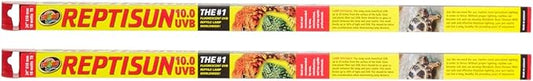 Zoo Med 2 Pack of T8 ReptiSun 10.0 UVB, 24 Inch, 17 Watt, Reptile Habitat Lighting