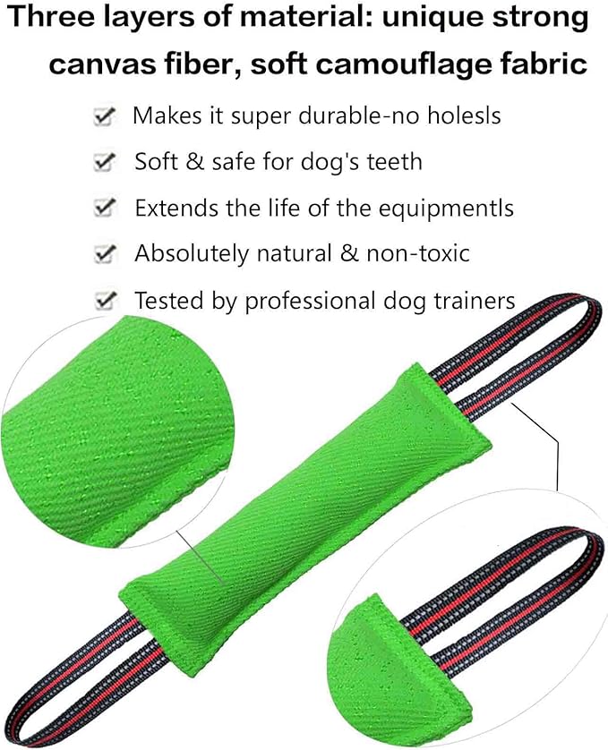 Tug Toy for Dogs with 2 Strong Red Band Handles,Durable Training Equipment Puppy to Large Dogs Interactive Toy,Best for Tug of War Pull Indestructible Dog Rope Toys. (greenish-black)