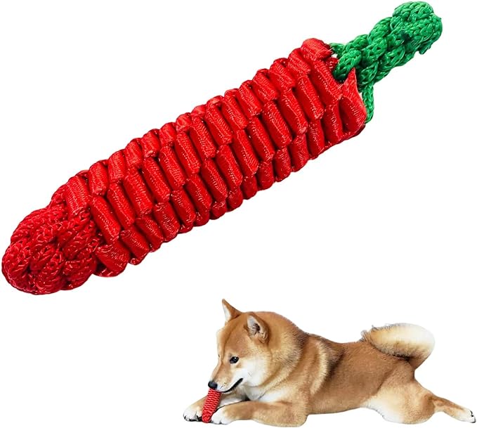 Dog Rope Toy,Tug of War Dog Toy,Puppy Teething Chews,Dog Chew Toys,Red Pepper Dog Toys for Small Dogs