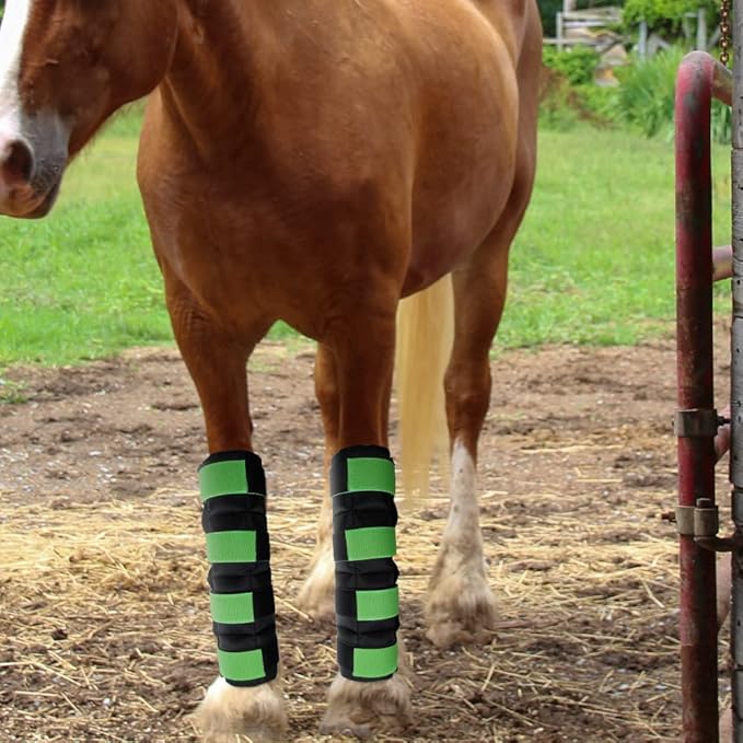 Ice Boot for Horses Ice Pack Wraps, Cooling Wraps for Horse Injuries, Reusable Horse Leg Ice Boot Cold Pack with Flexible Straps, Universal Size, 16.9" x 16.1" - 1 Pair