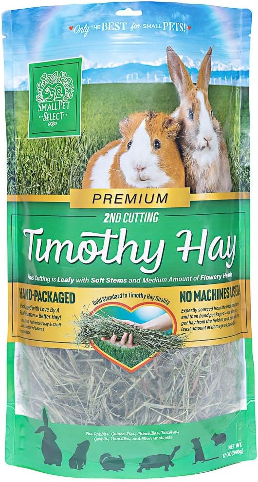 Small Pet Select 2nd Cutting Perfect Blend Timothy Hay Pet Food for Rabbits, Guinea Pigs, Chinchillas and other Small Animals, Premium Natural Hay Grown in The US, 12 OZ