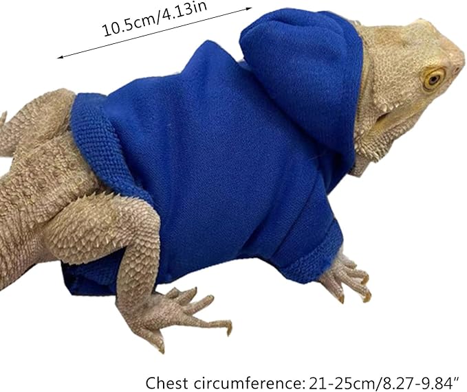 Lizard Hoodie Lizards Clothes for Bearded Dragon Geckos Reptiles Apparel Hand-Made Hoodies Skin Sweater Coat for Party