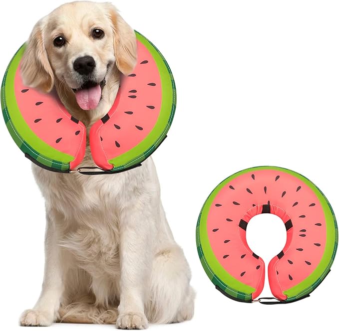 Dog Cone Collar for Small Medium Large Dogs for After Surgery, Pet Inflatable Neck Donut Collar Soft Protective Recovery Cone for Dogs and Cats - Alternative E Collar Does not Block Vision - Red,L