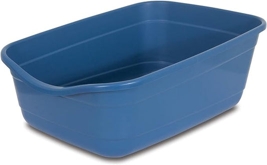 Petmate Cat Litter Box - High Capacity, Open for Large Cats Blue, Made in USA