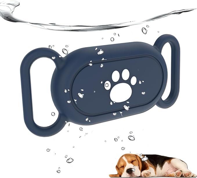 Waterproof Dog Collar Holder Compatible with Samsung Galaxy SmartTag2, Silicone GPS Tracker Hidden Loop Holder for Samsung Smart Tag2, Anti-Lost Dog Collar Samsung Tag2 Dog Paw Case(Blue)