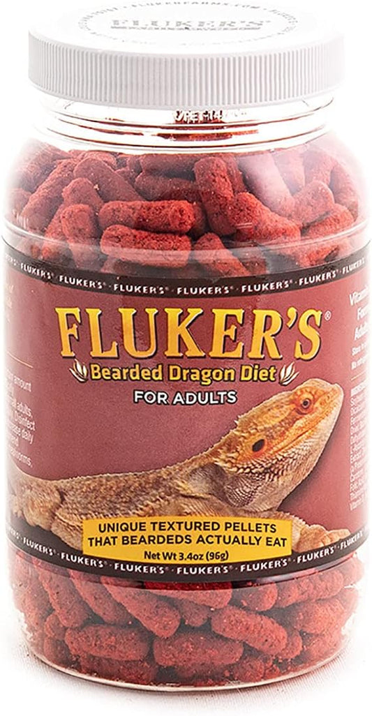 Fluker's Bearded Dragon Food, For Adult Bearded Dragons, Pellet Diet Rich in Protein, Fats, Vitamins, and Minerals, 3.4 oz