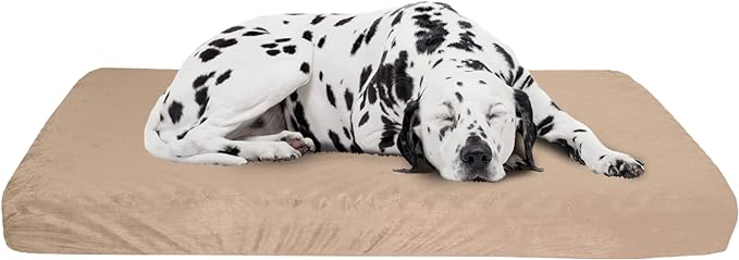 Memory Foam Dog Bed Collection? 2-Layer Orthopedic Dog Bed with Machine Washable Cover - Dog Bed for Large Dogs up to 95lbs by PETMAKER (Tan)