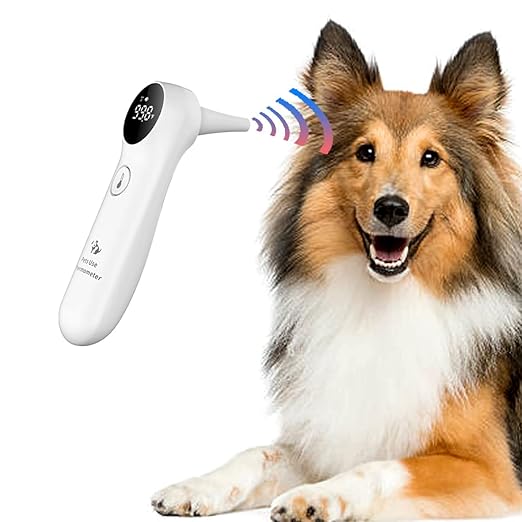 Dog Temperature Monitor, Pet Thermometer for Dogs and Cats, Veterinary Thermometer Measure in 1 Second, 20 pcs Pet Swabs Included