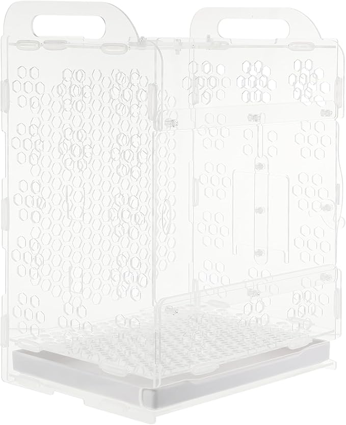 iplusmile Portable Bird Cage, Clear Acrylic Birdcage Hanging Bird Cage House Bird Bath Cage for Parrots, Parakeets, Macaw Lovebirds Bird Accessories