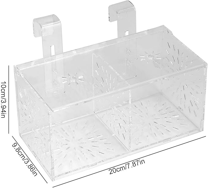 Fish Breeding Incubator, Fish Isolation Box Transparent Height Adjustable Acrylic Hook Sucker Design for Isolation for Breeding(20CM*10CM*10CM)