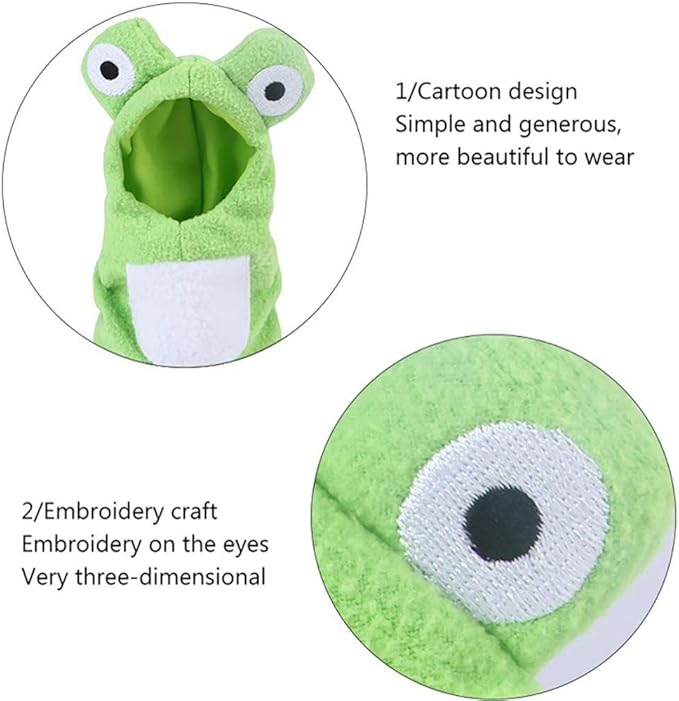 Bird Costume Bird Diaper Flight Suit Frog Shape Hoodie Bird Clothes Cosplay Photo Prop for Parrots African Greys Parakeet Cockatiel Sun Conure, Bird Hoodie Small Animals Apparel (S)