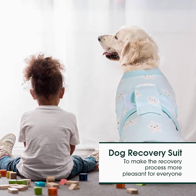 Kuoser Recovery Suit for Dogs Cats After Surgery, Professional Pet Recovery Shirt Dog Abdominal Wounds Bandages, Substitute E-Collar & Cone,Prevent Licking Dog Onesies Pet Surgery Recovery Suit